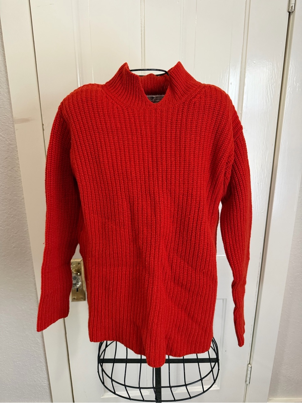 Saks Fifth Avenue Red Ribbed Turtleneck Sweater